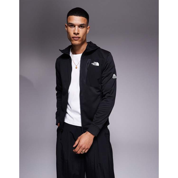 The North Face Mountain Athletics full zip logo hoodie in black ASOS