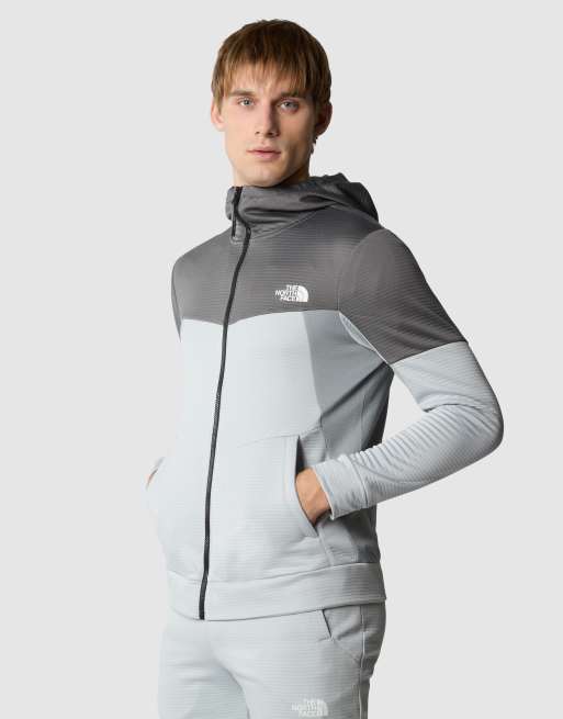 The North Face – Mountain Athletics – Kapuzenjacke aus Fleece in Grau mit Reißverschluss