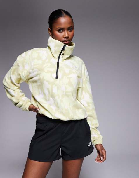 The North Face - Mountain Athletics - Pile con stampa gialla con zip corta - view 1