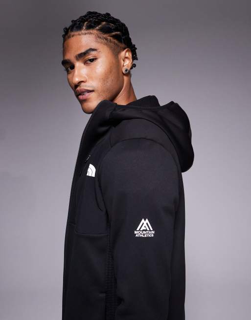 The North Face - Mountain Athletics - Sort hættetrøje med gennemgående lynlås i tech-fleece, 4 af 5