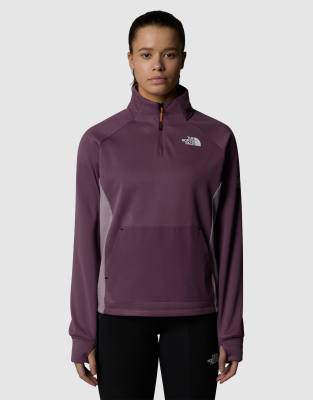 The North Face - Mountain Athletics - Sweatshirt aus Fleece in Mitternachts-Malve/Lila mit kurzem Reißverschluss