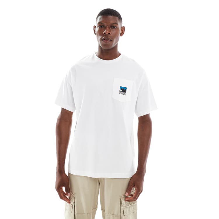 The North Face Mountain Chest pocket logo t-shirt in white