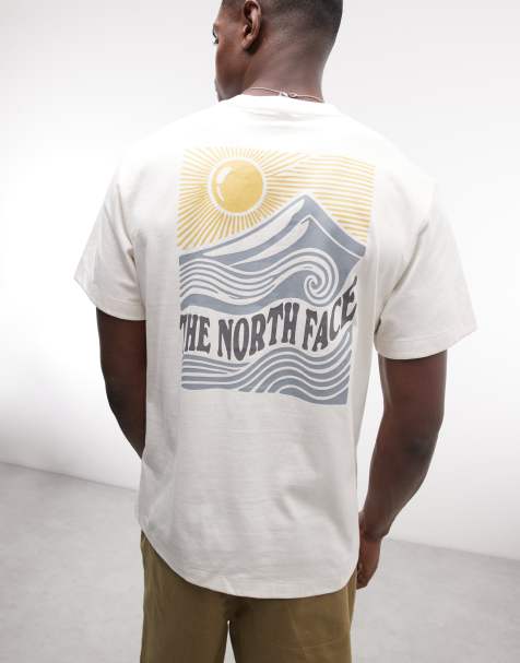 The North Face Mountain Escape backprint relaxed t-shirt in off white