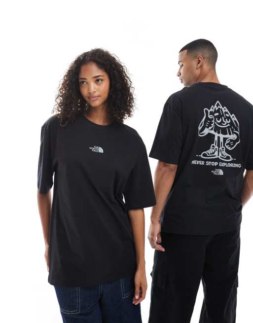 The North Face - Mountain Fun - T-shirt unisex oversize nera con stampa sulla schiena, 4 di 4