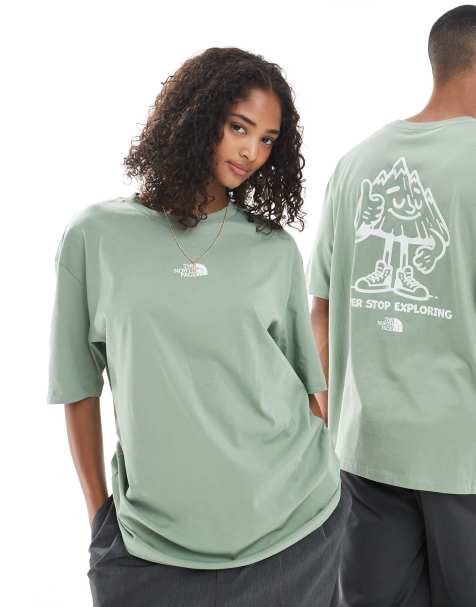 The North Face Mountain Fun unisex oversized backprint t-shirt in light green - view 1