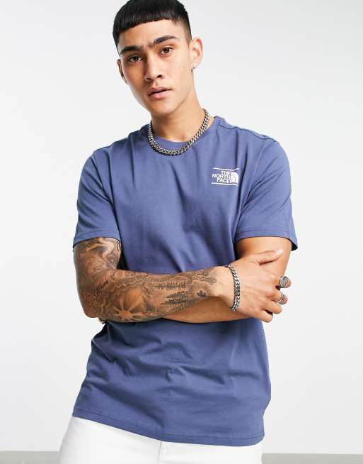 The North Face Mountain Graphic t-shirt in blue Exclusive at ASOS, 2 of 4