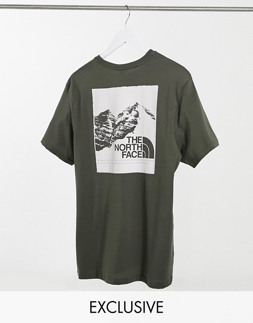 The North Face Mountain graphic t-shirt in green Exclusive at ASOS