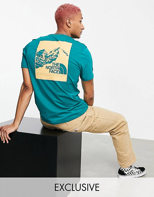 The North Face Mountain Graphic t-shirt in green Exclusive at ASOS