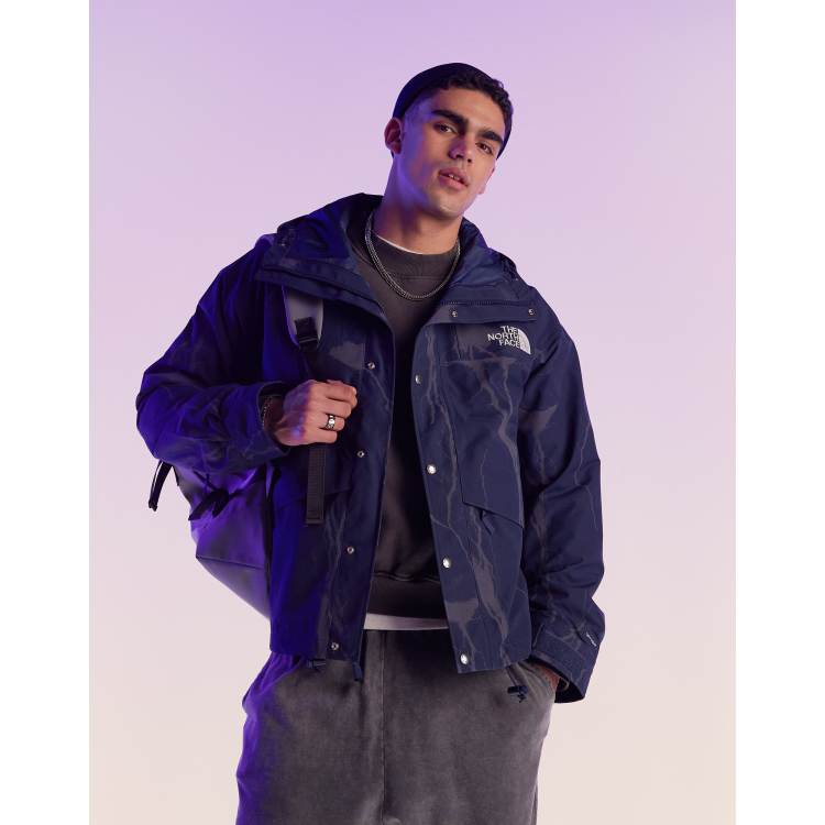 The North Face Mountain jacket in blue reflective lightning print