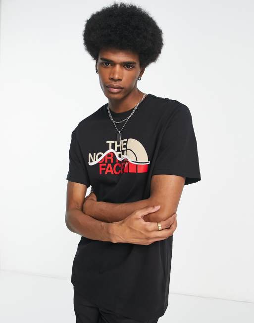 North face mountain hot sale line t shirt