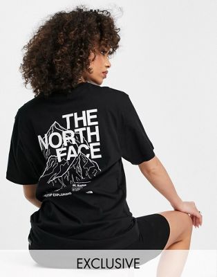 The North Face Mountain Outline back print boyfriend fit t-shirt in black