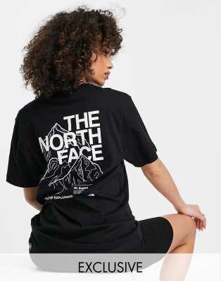 The North Face Mountain Outline back print t-shirt in gray