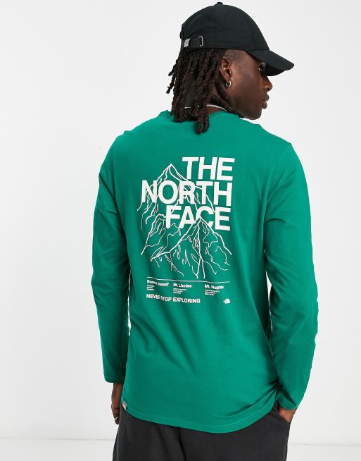 The North Face Mountain Outline back print long sleeve t-shirt in