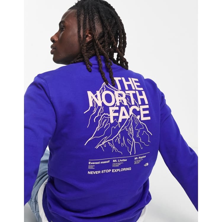 Blue north face clearance sweatshirt