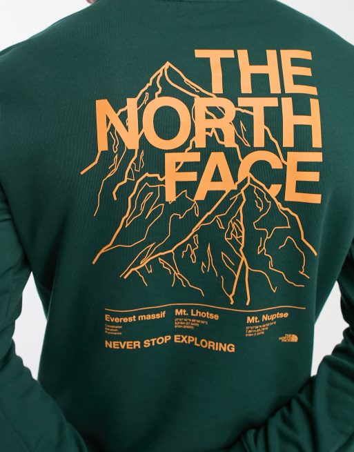 The North Face Mountain Outline back print sweatshirt in
