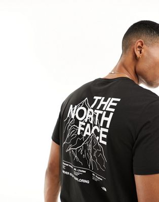 The North Face Mountain Outline back print t-shirt in black | ASOS