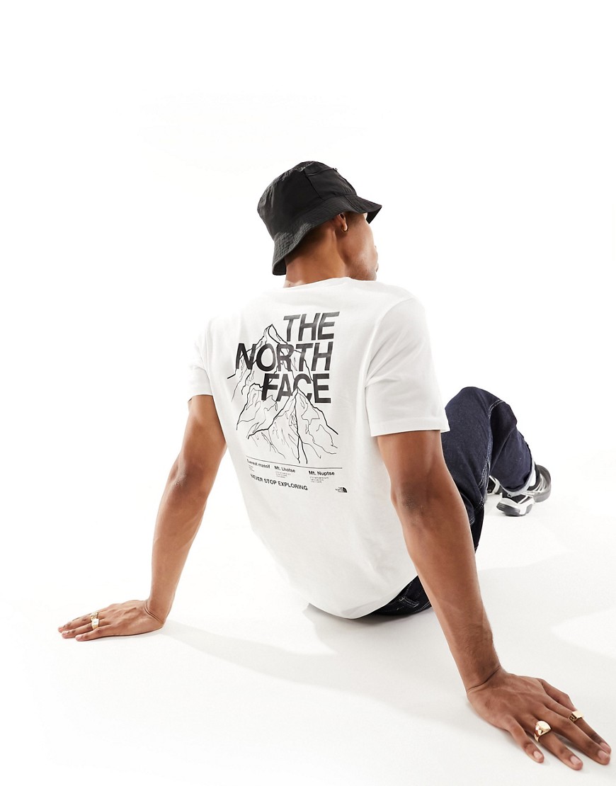 The North Face Mountain Outline back print t-shirt in white