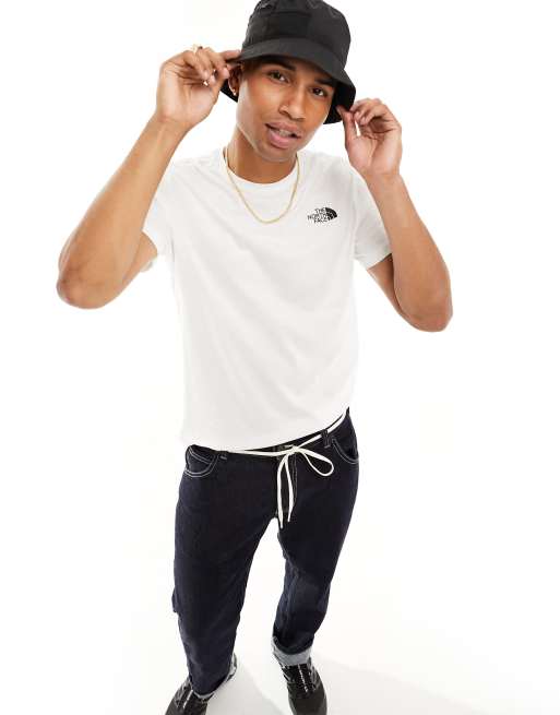 The North Face Mountain Outline back print t-shirt in white, 2 of 4