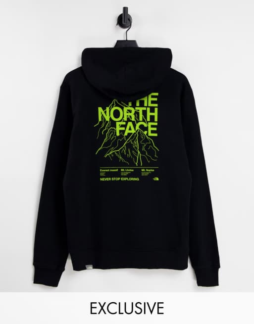 The North Face Mountain Outline hoodie in black Exclusive at ASOS