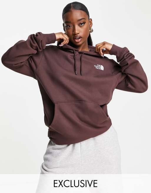 The North Face Mountain Outline hoodie in brown Exclusive at ASOS