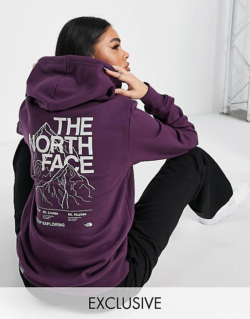 Women The North Face Mountain Outline hoodie in burgundy Exclusive at  
