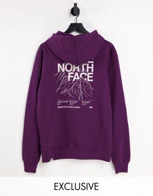 The North Face Mountain Outline hoodie in purple Exclusive at ASOS