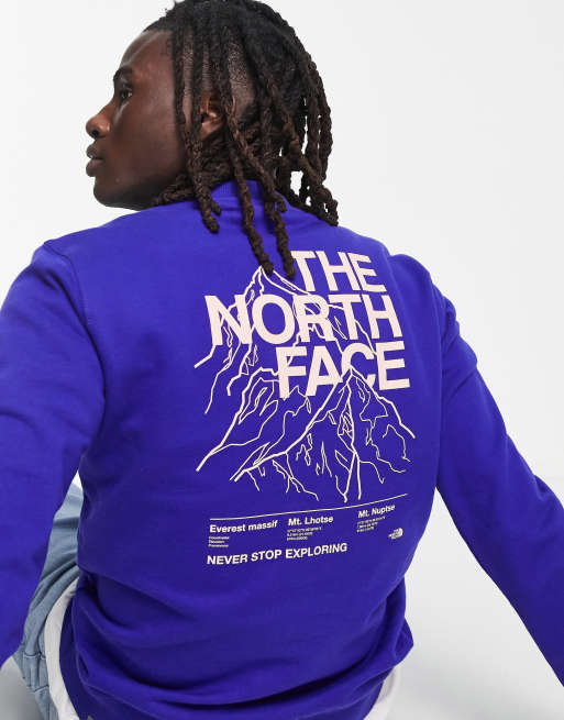 The North Face - Mountain Outline - Sweatshirt met print in donkerblauw, exclusief bij ASOS