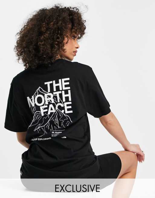 The North Face Faces back print mountain t-shirt in black