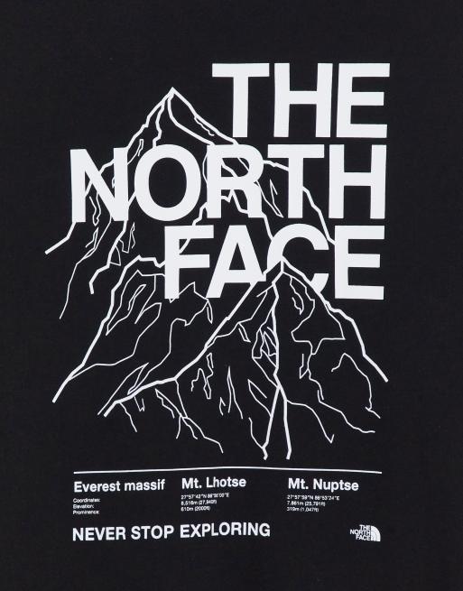 The North Face Mountain Outline t-shirt in black Exclusive at ASOS