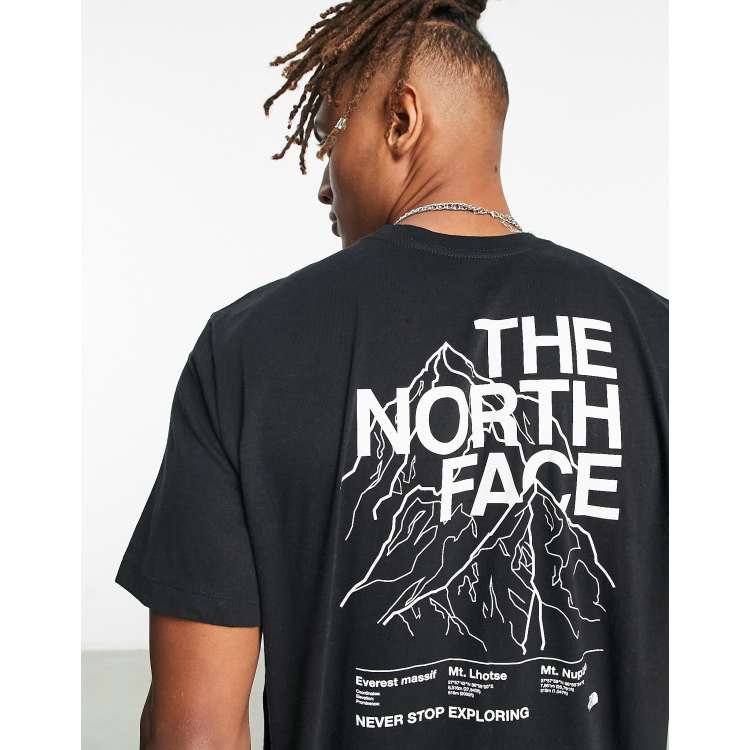 The North Face Mountain Outline back print t-shirt in gray