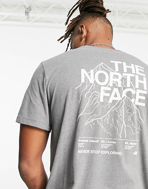 Interpunctie Kneden Vergelijkbaar The North Face Mountain Outline t-shirt in gray | ASOS