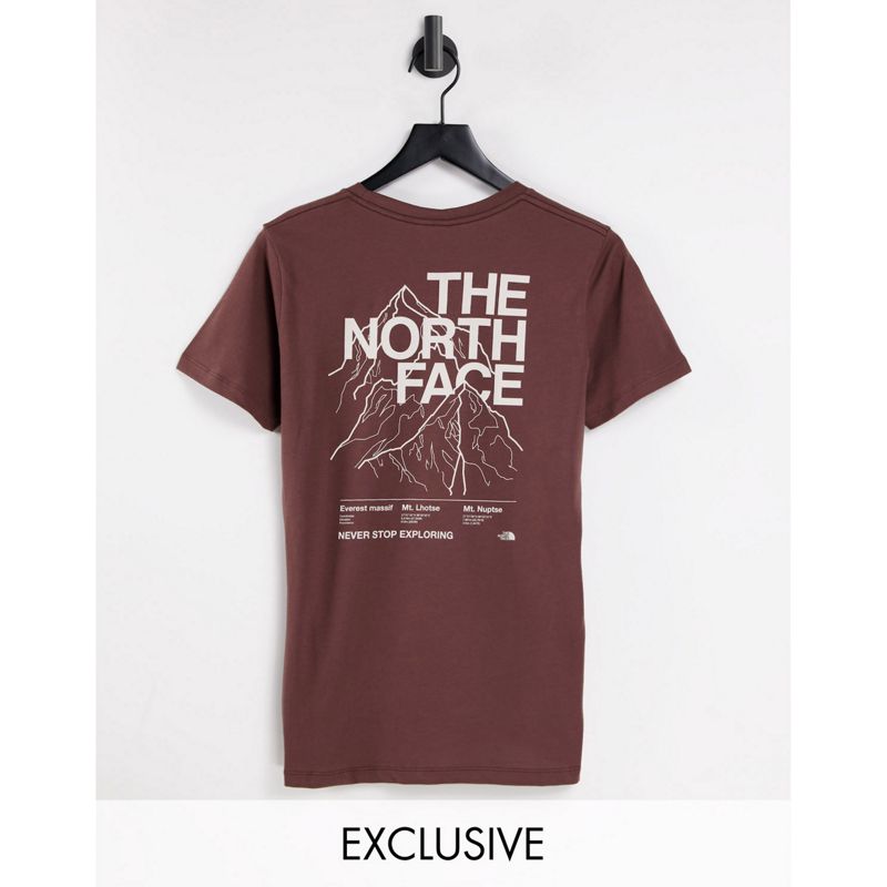 Top 9Bril The North Face - Mountain Outline - T-shirt marrone - In esclusiva per ASOS