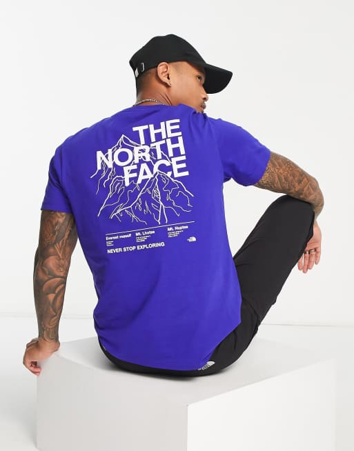 The North Face - Mountain Outline - T-shirt met print in donkerblauw, exclusief bij ASOS