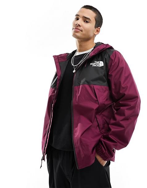 The North Face Mountain Quest waterproof hooded jacket in purple and black