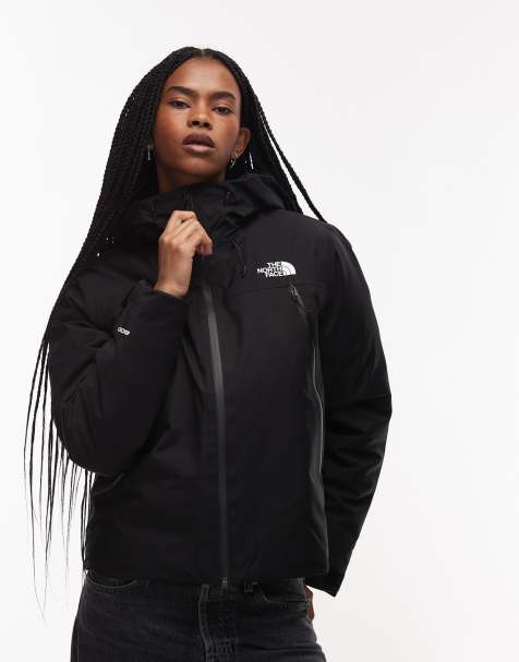 The North Face Mountain range down hooded parka jacket in black - view 1