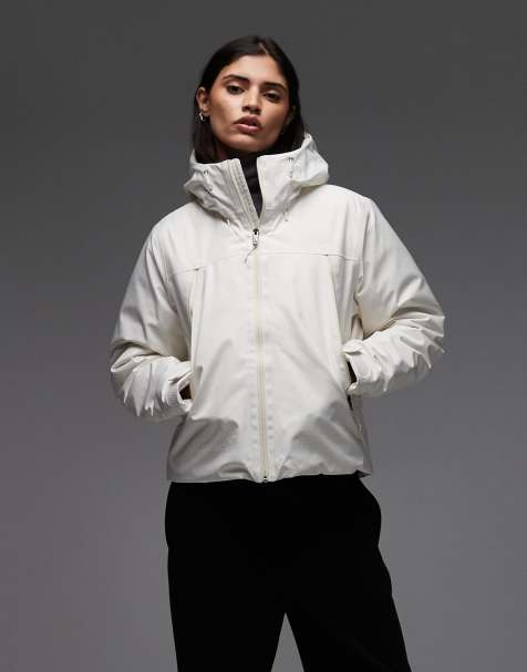 The North Face Mountain range down hooded parka jacket in off white - view 1