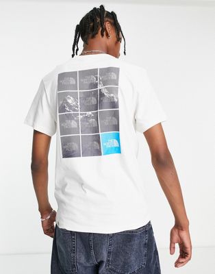 The North Face Mountain Repeat back print t-shirt in off white Exclusive at ASOS
