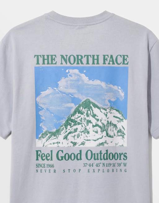 The North Face Mountain Scribble backprint t-shirt in grey, 8 of 9