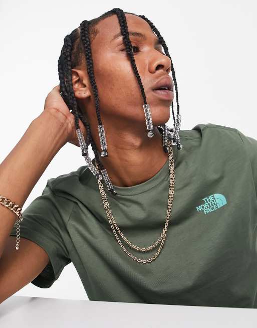 The North Face – Mountain Shadow – T-Shirt in Khaki mit Rückenprint, exklusiv bei ASOS 