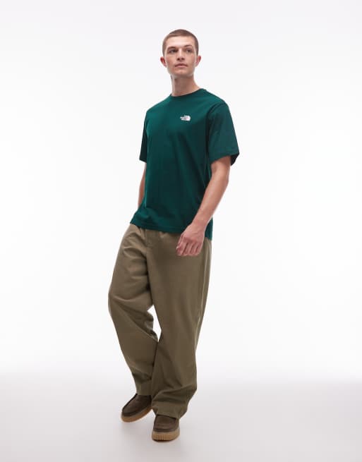 The North Face Mountain Sketch back print oversized t-shirt in dark green, 2 of 5