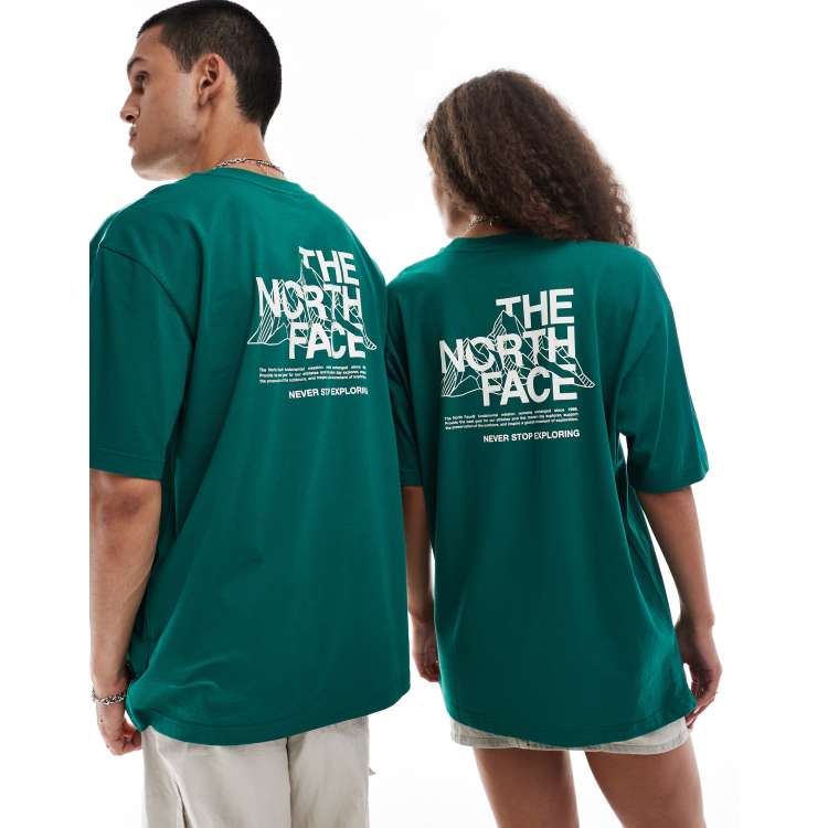 ★英国発*The North Face*新作*Mountain Sketch back Tシャツ/WG The North Face Mountain Sketch back print oversized t-shirt