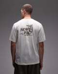 [The North Face] The North Face Mountain Sketch back print oversized t-shirt in off white 2XL White dune