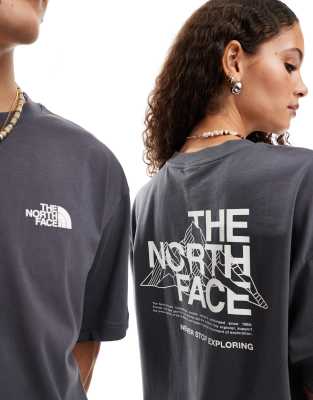 ★英国発*The North Face*新作*Mountain Sketch back Tシャツ/WF The North Face Mountain Sketch back print oversized t-shirt