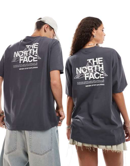 【海外限定】The North Face Back Mountain T-Shirt The North Face 40TH Anniversary Mountain Men's T-Shirt Black