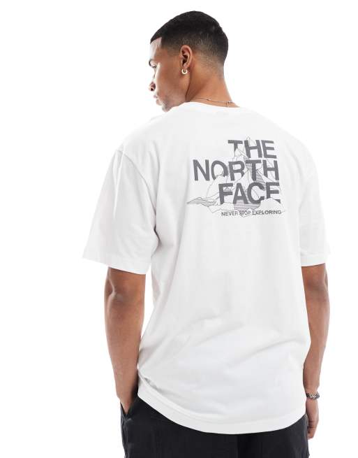 The North Face Mountain Sketch back print oversized t-shirt in white, 2 of 4