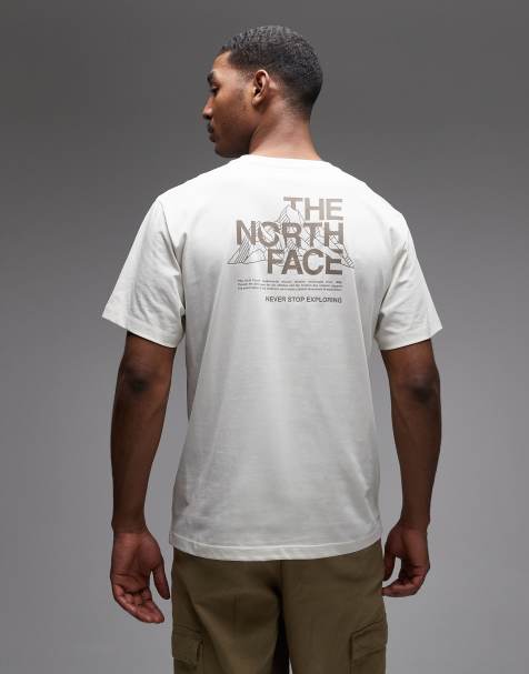 The North Face mountain sketch back print t-shirt in beige - view 1