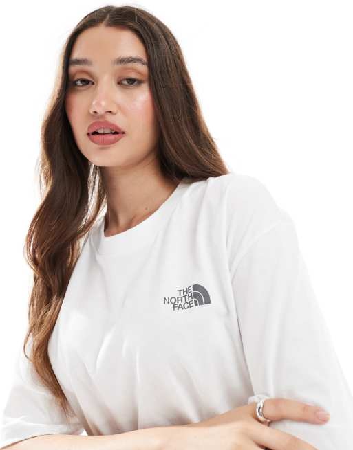 The North Face Mountain Sketch backprint oversized t-shirt in white, 3 of 4