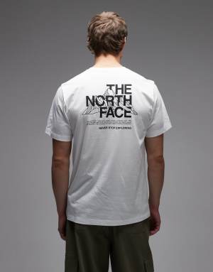 The North Face Mountain Sketch backprint t-shirt in white