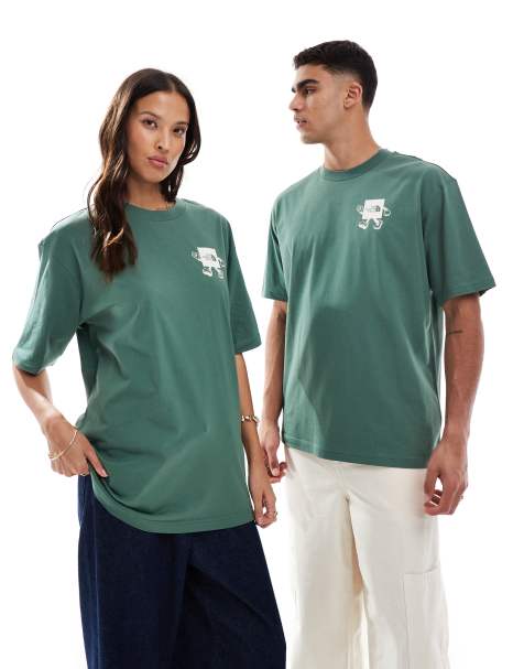 The North Face – Mountain Sketch – Oversize-T-Shirt in Hellbraun mit Rückenprint - view 1