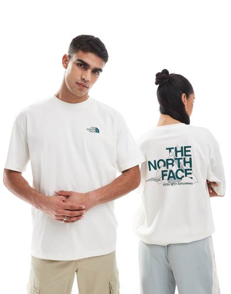 The North Face - Mountain Sketch - Oversized T-shirt met print op de achterkant in gebroken wit - view 1